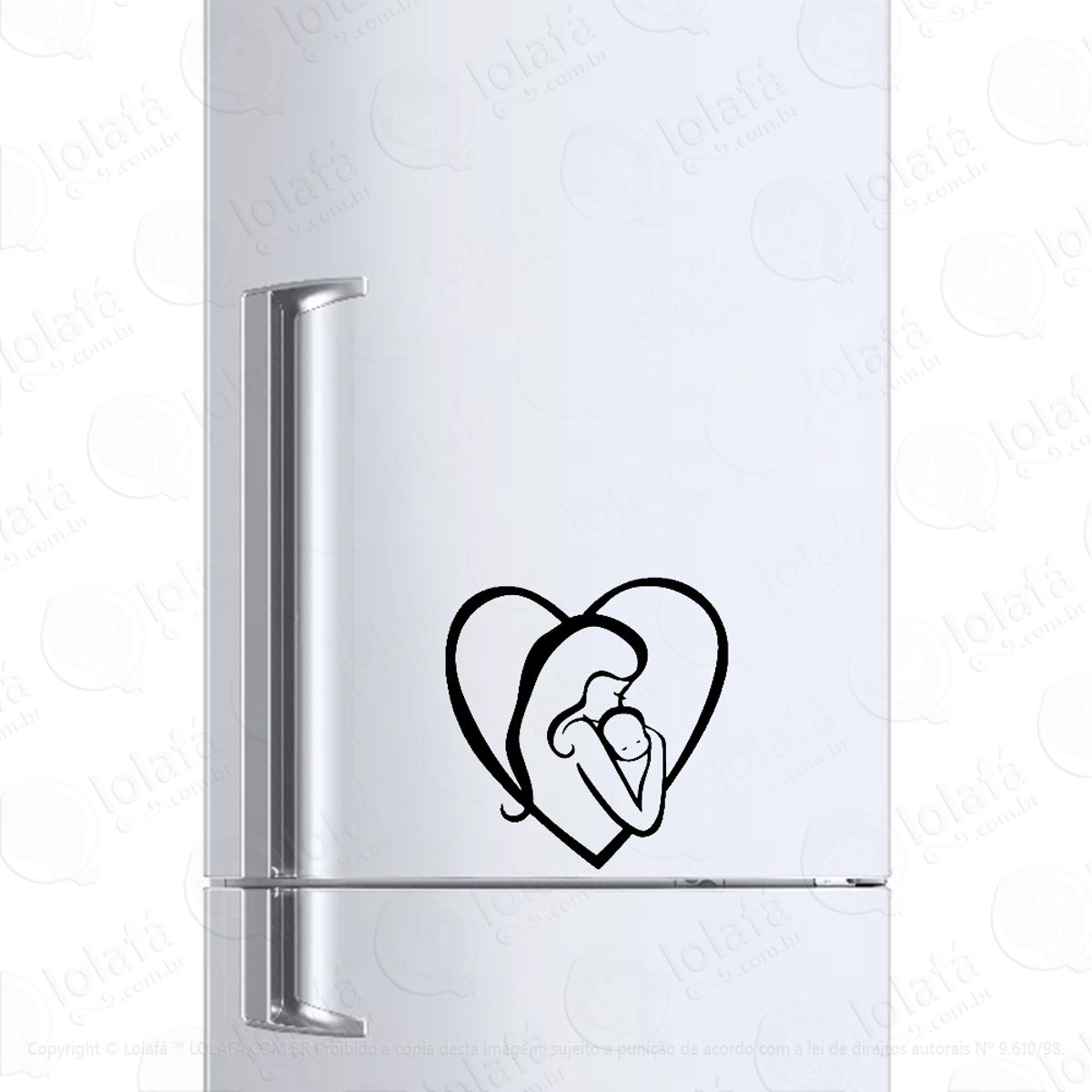 Adesivo Para Geladeira Mãe E Bebê Amor De Mãe Mod:932