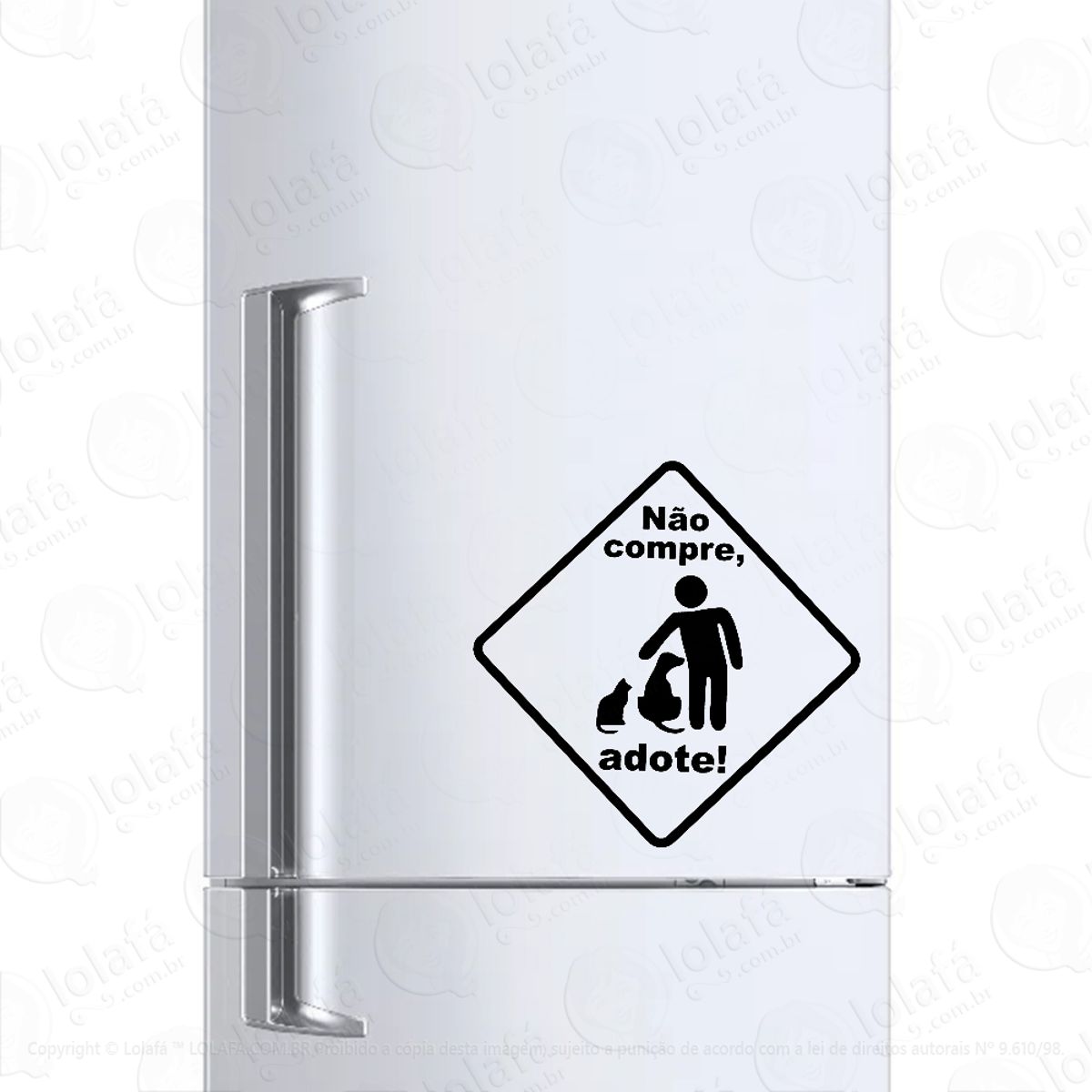 Adesivo Para Geladeira Não Compre Adote Animais Mod:940
