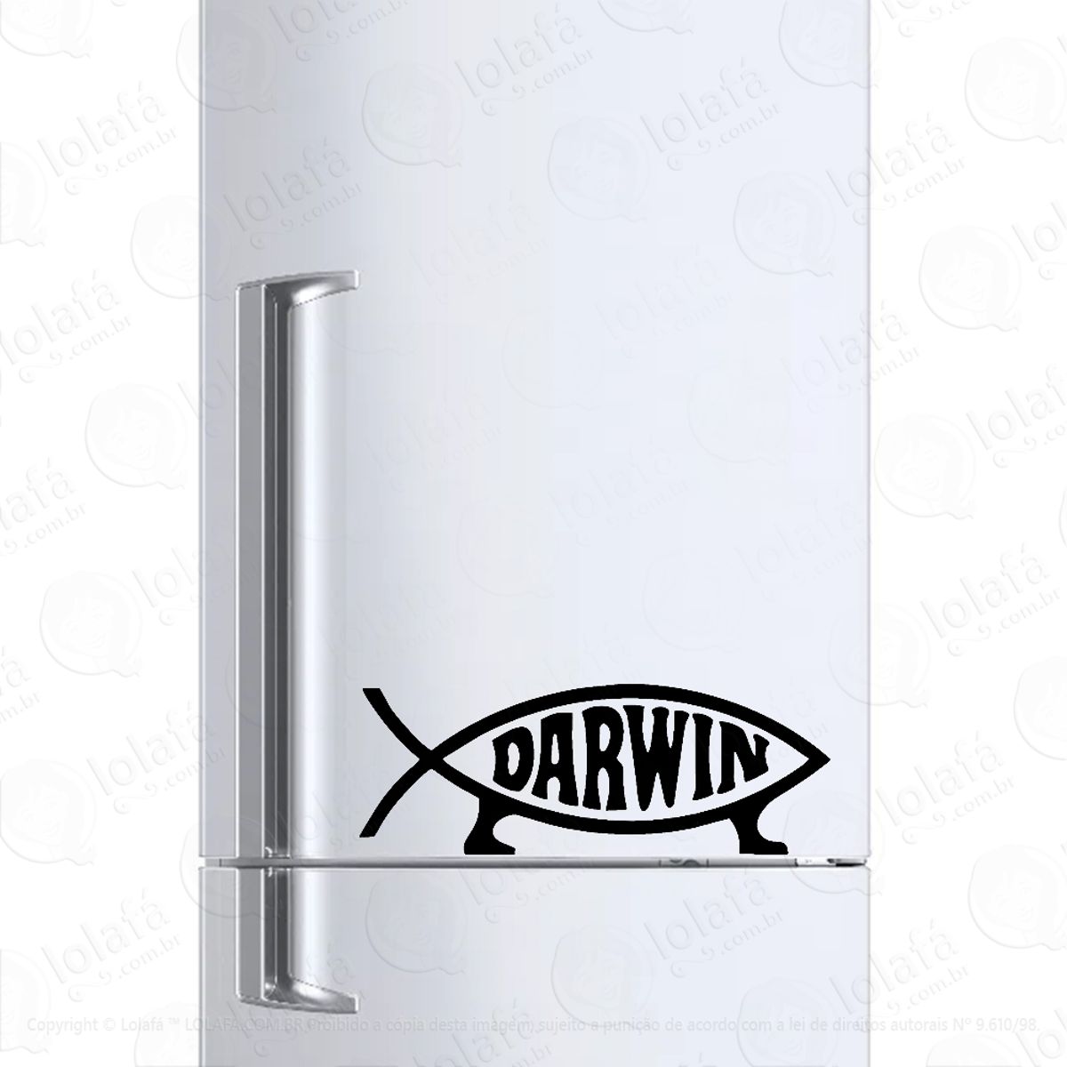 Adesivo Para Geladeira Evolução Darwin Peixe Mod:946