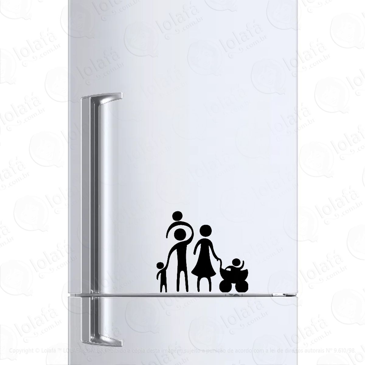 Adesivo Para Geladeira Família Pai Mãe Filhos Mod:949