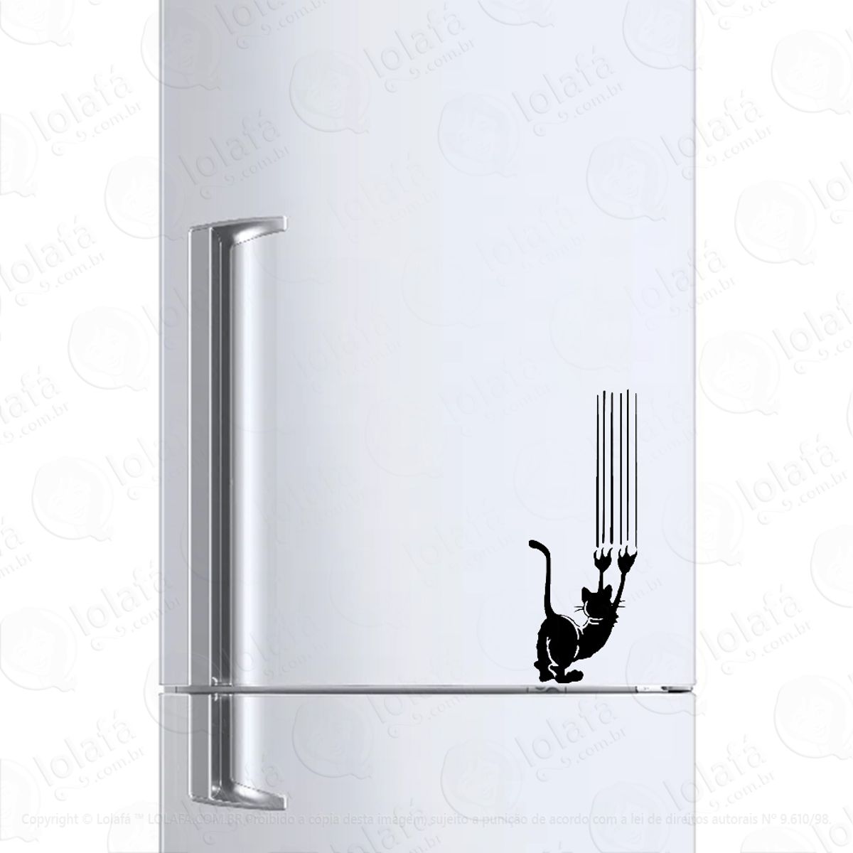 Adesivo Geladeira Frigobar Cervejeira Gato Arranhando Mod:951