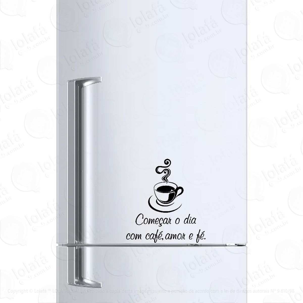 Adesivo Para Geladeira Começar O Dia Com Café Mod:954