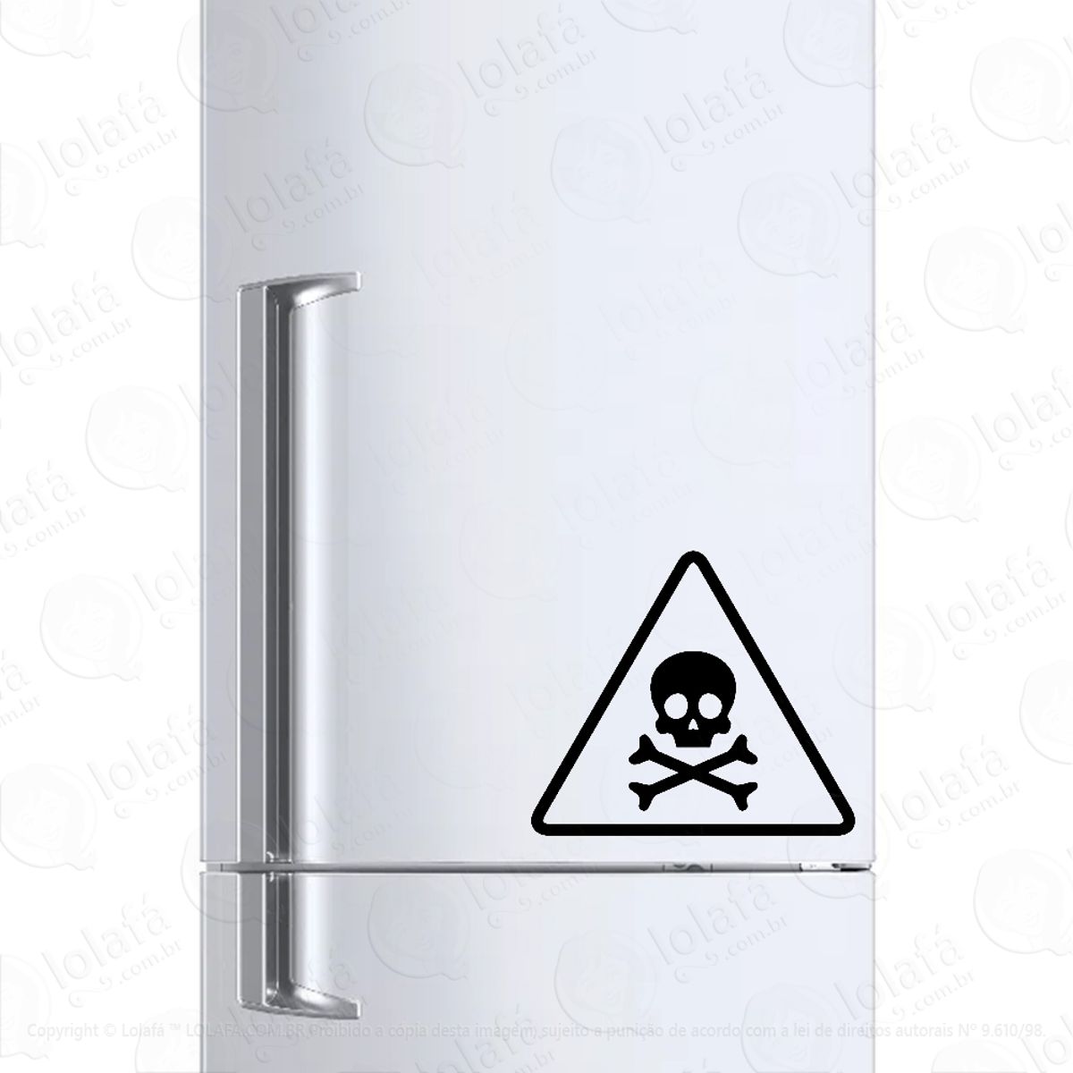 Adesivo Para Geladeira Aviso Perigo Caveira Veneno Mod:958