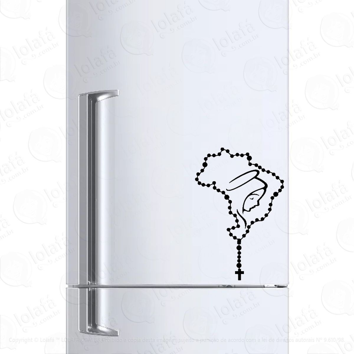 Adesivo Para Geladeira Nossa Senhora Aparecida Terço Brasil Mod:959