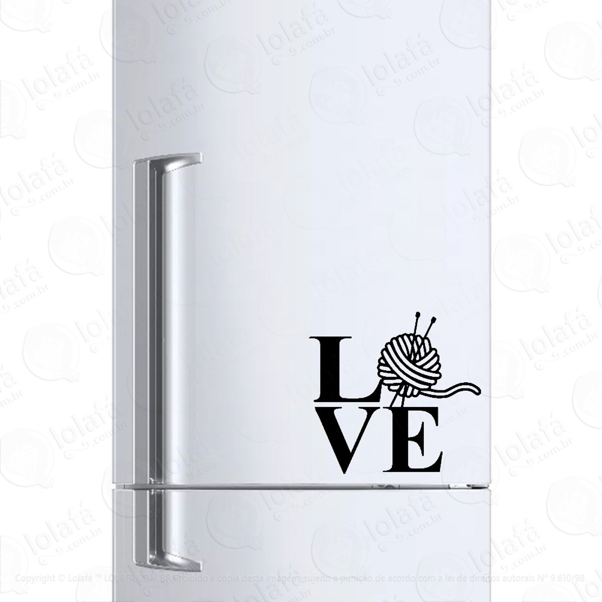 Adesivo Geladeira Frigobar Cervejeira Amor Por Crochê Mod:964
