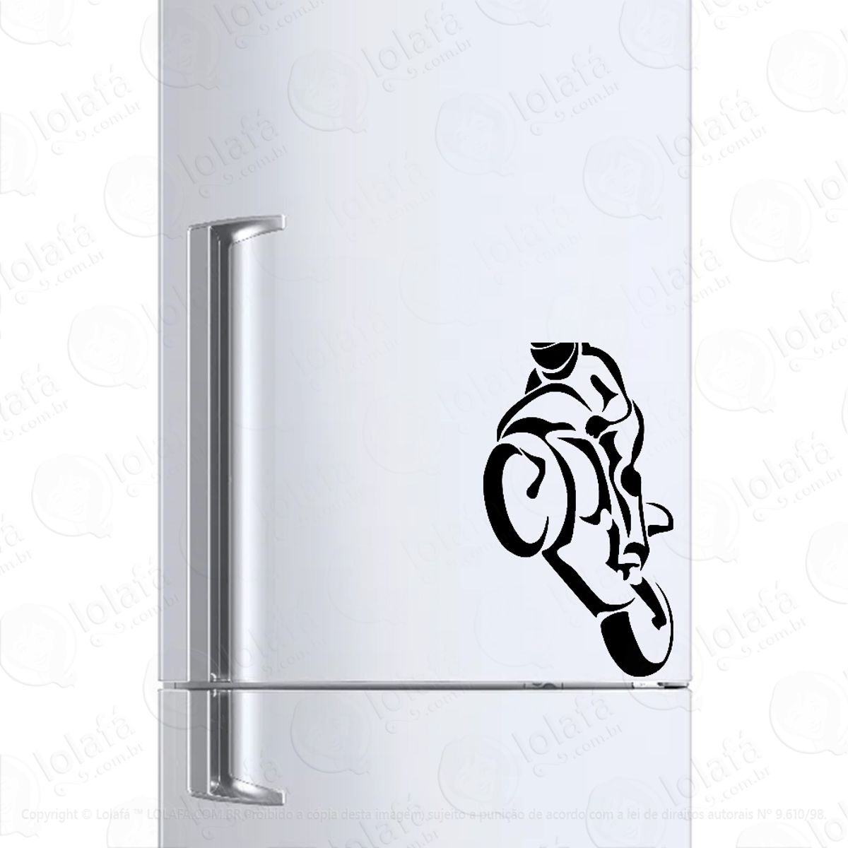 Adesivo Para Geladeira Empinando A Moto Mod:967