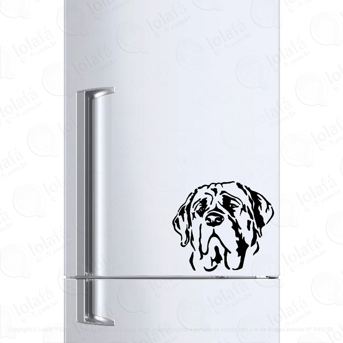Adesivo Para Geladeira Cachorro Raça Mastiff Fila Mod:979