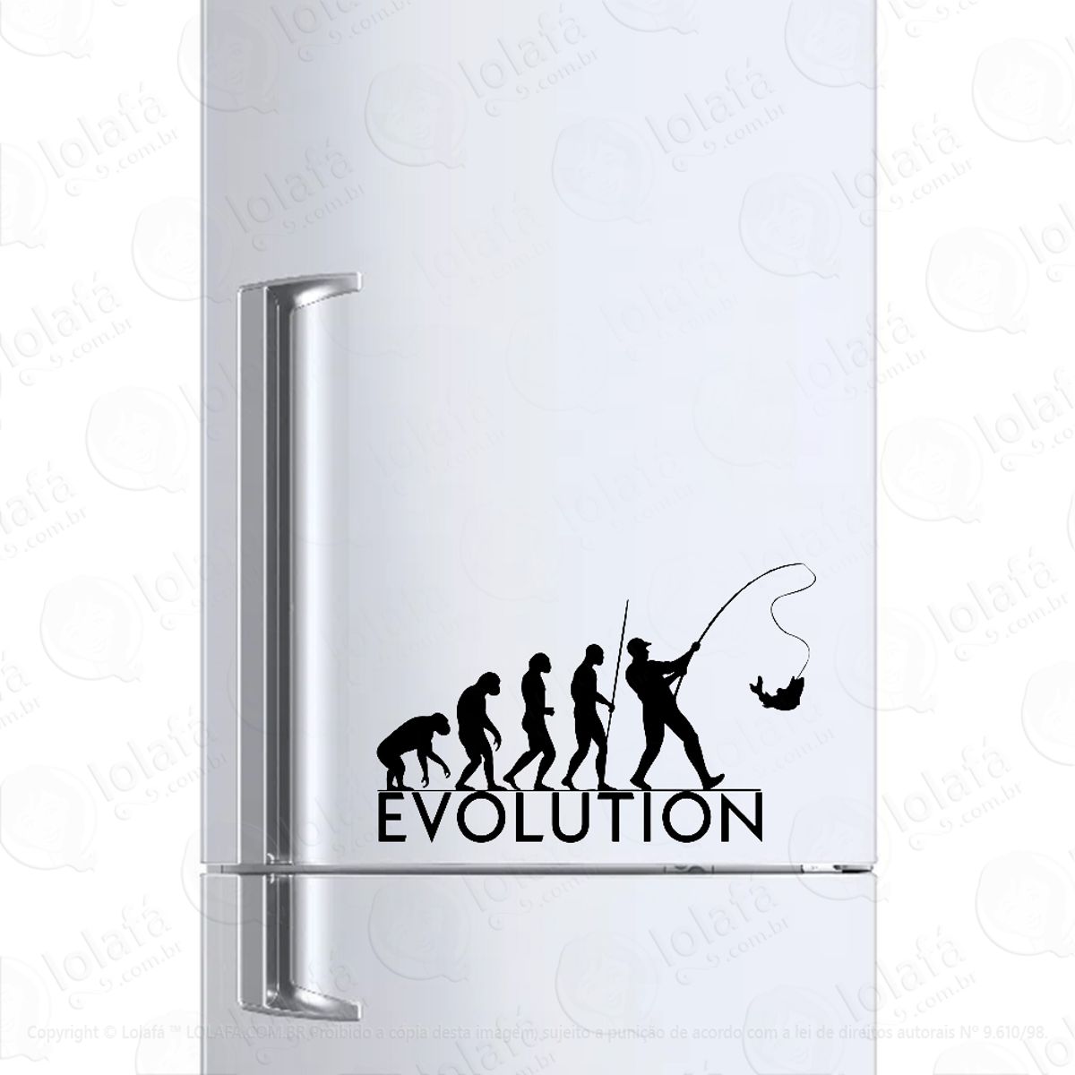 Adesivo Para Geladeira Evolução Do Pescador Mod:994
