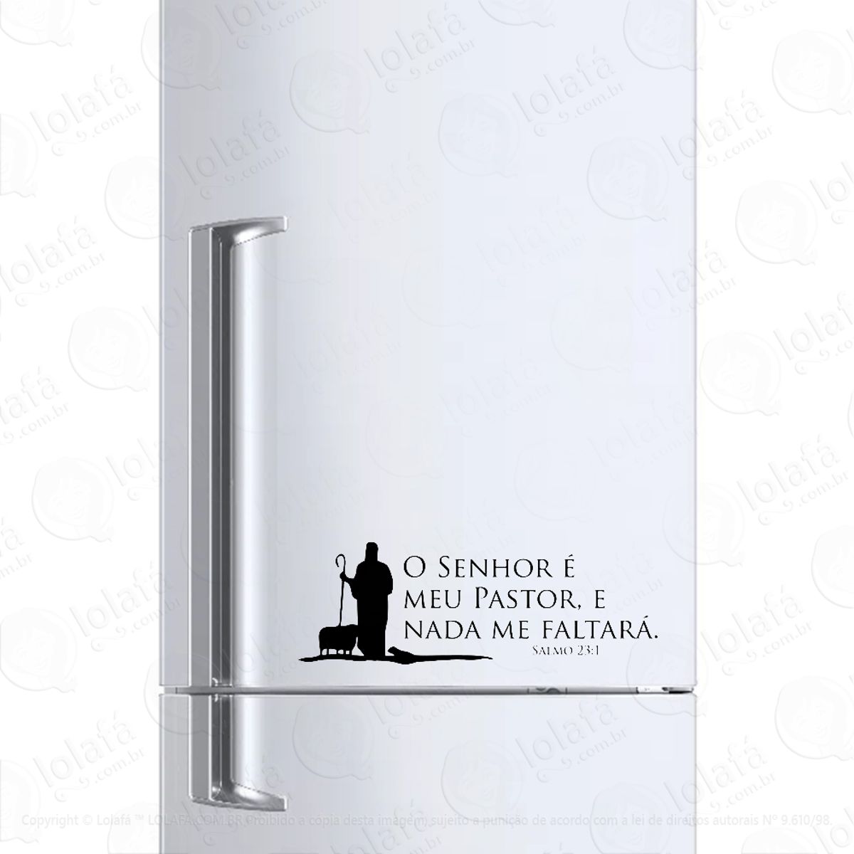 Adesivo Para Geladeira O Senhor É Meu Pastor Salmo 23 Mod:997