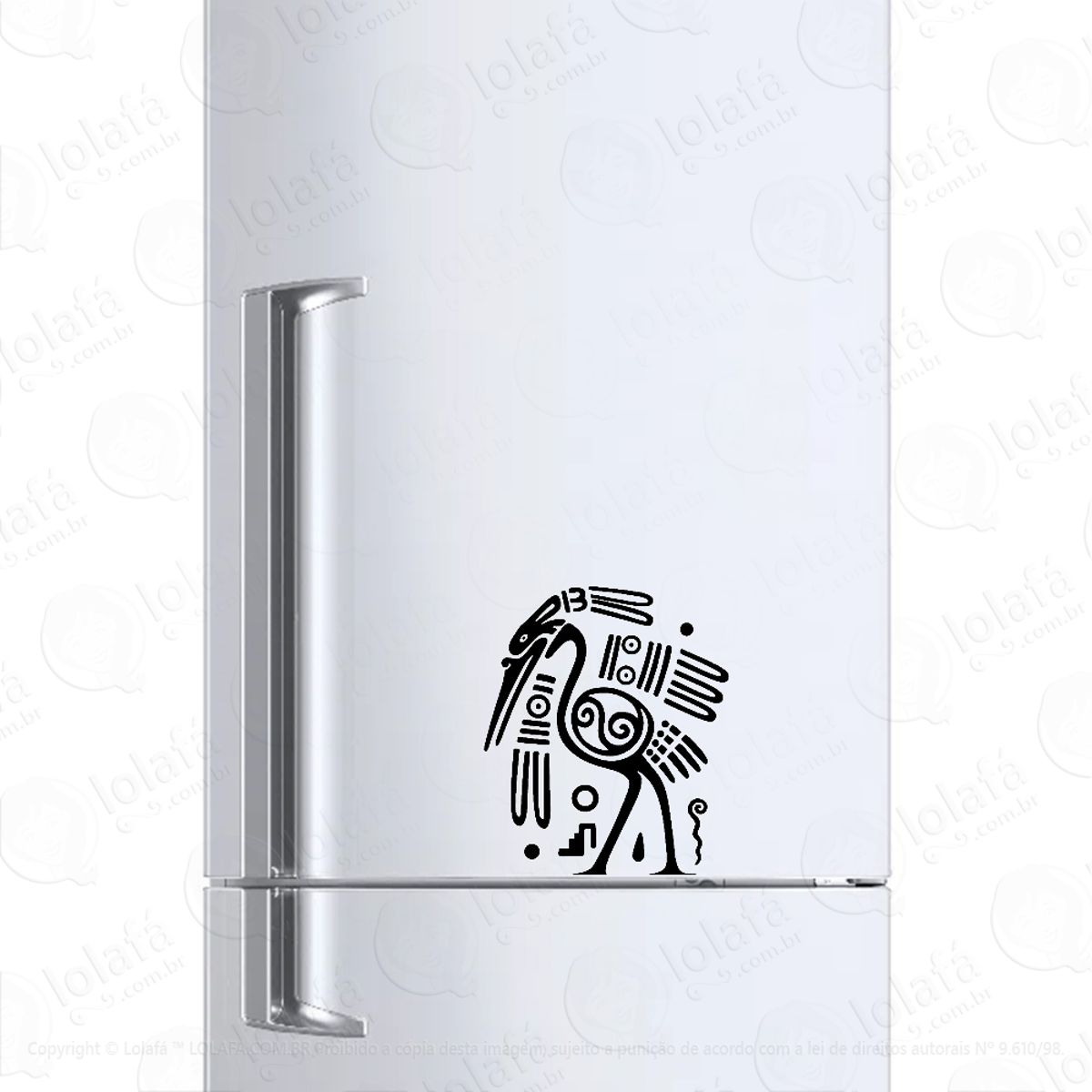 Adesivo Para Geladeira Pássaro Asteca Civilização Maia Mod:1009