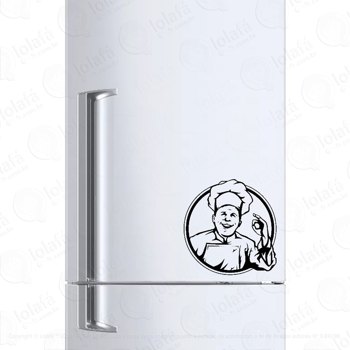 Adesivo Para Geladeira Confeitaria Chef Confeiteiro Mod:1021