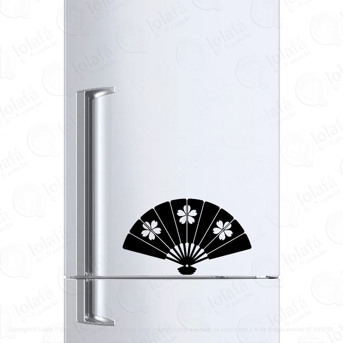 Adesivo Para Geladeira Leque Chinês Gueixa Mod:1030
