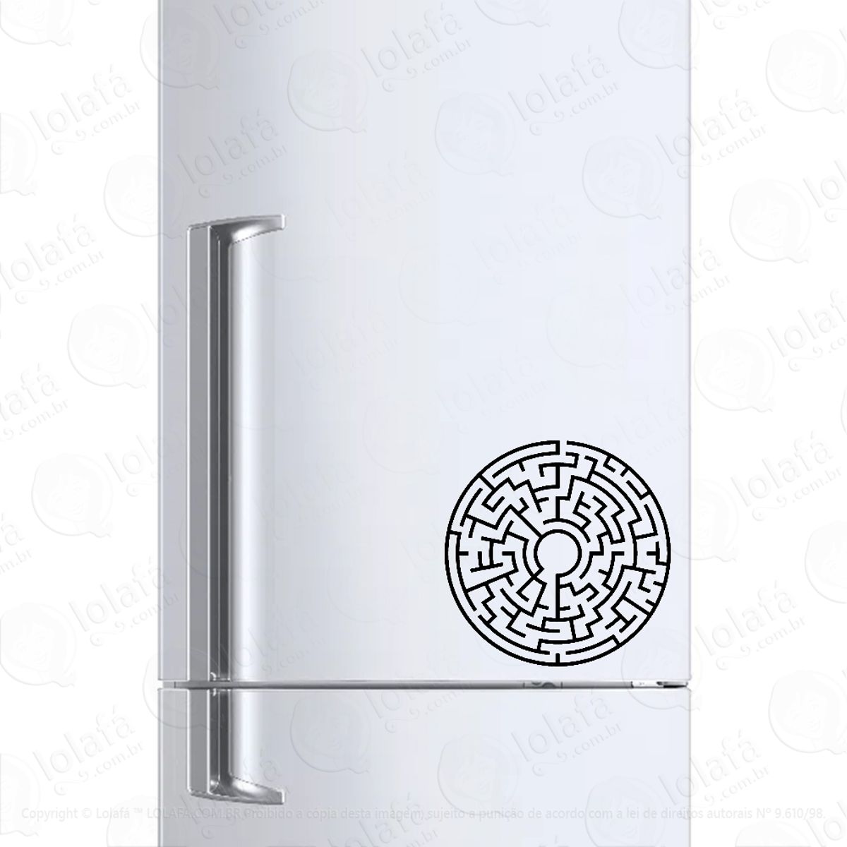 Adesivo Para Geladeira Enigma Labirinto Circular Mod:1032