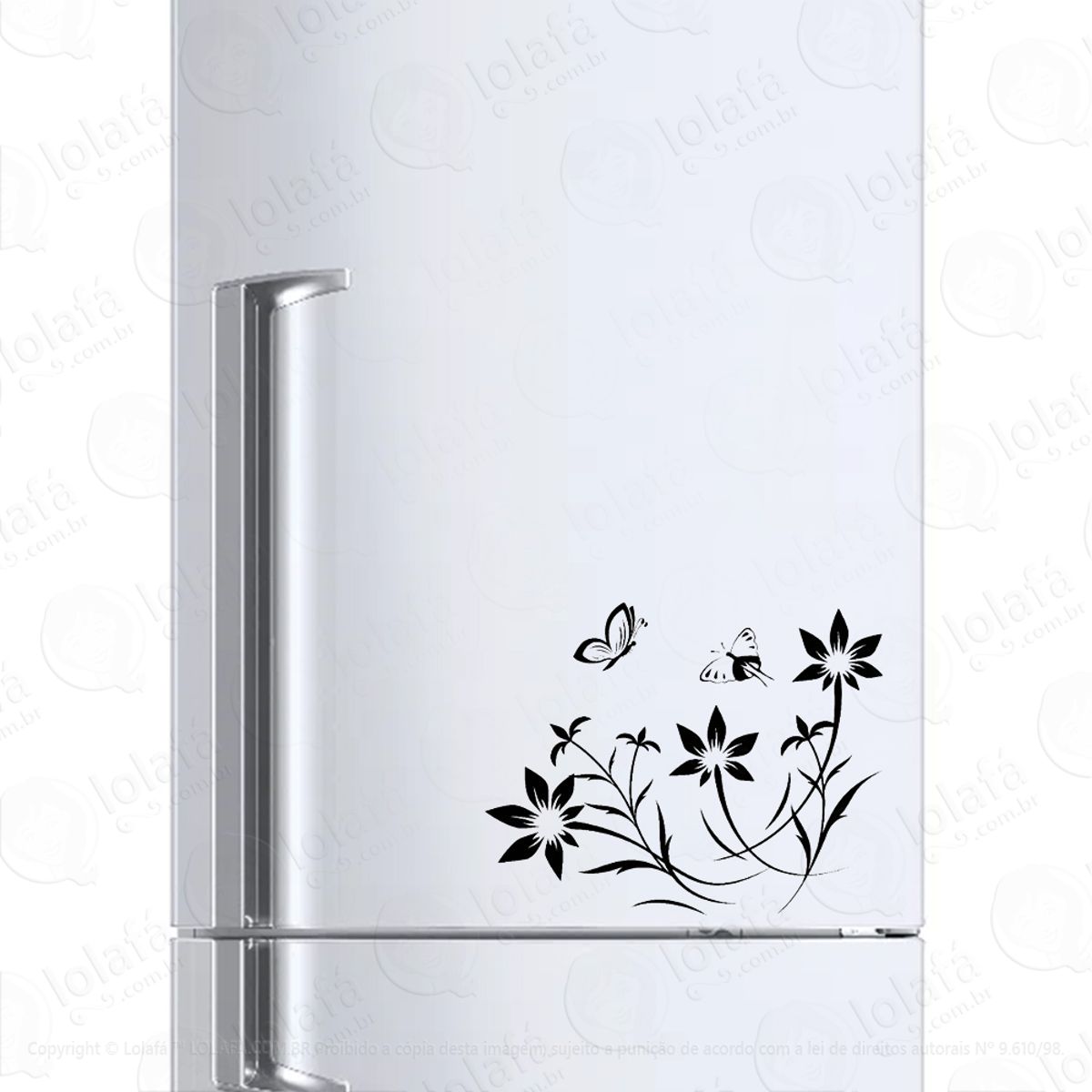 Adesivo Geladeira Frigobar Cervejeira Jardim Flores Mod:1037