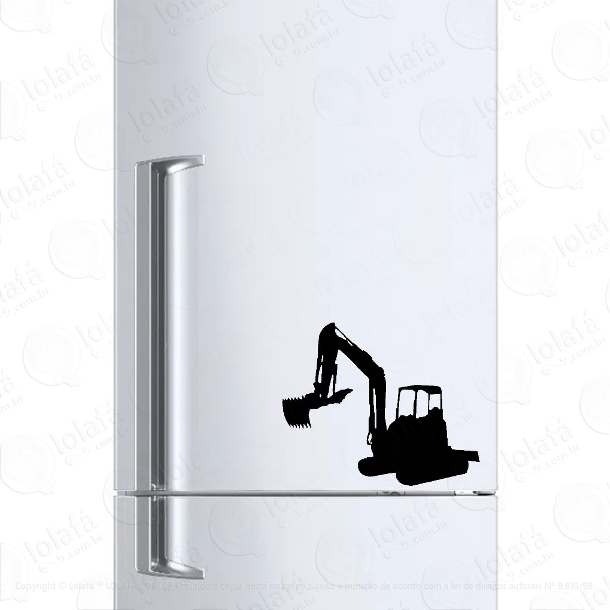 Adesivo Para Geladeira Retroescavadeira Trator Mod:1051