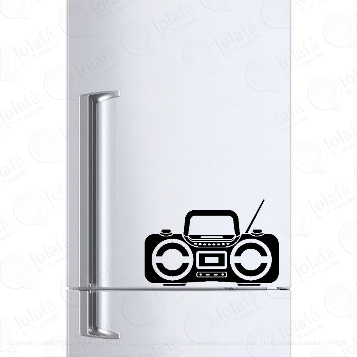 Adesivo Para Geladeira Rádio Boombox Retro Mod:1056