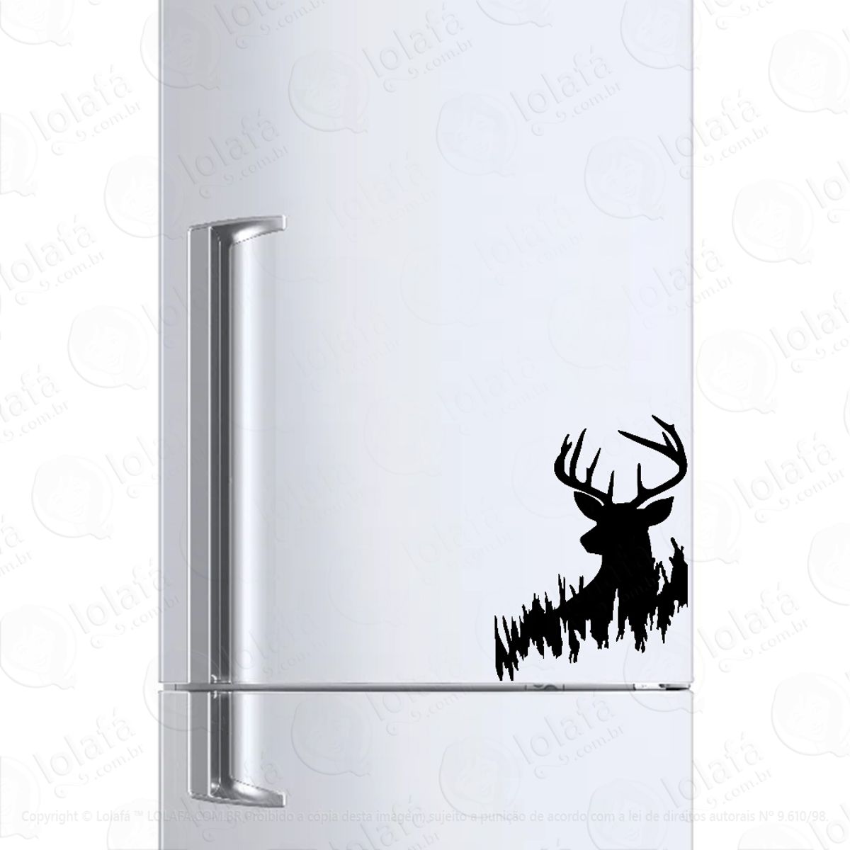 Adesivo Para Geladeira Veado Animal Natureza Mod:1061