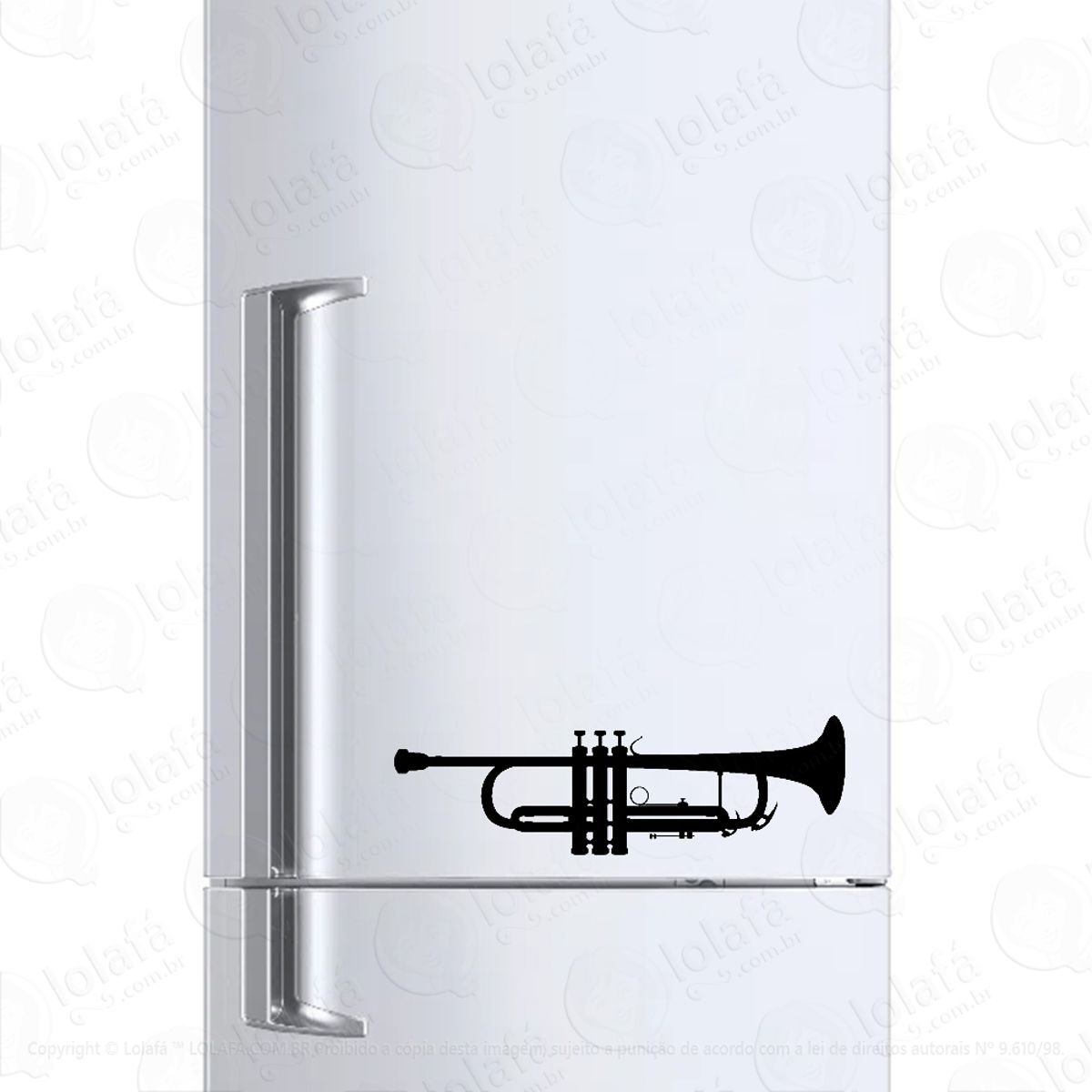 Adesivo Para Geladeira Trompete Instrumento Mod:1065