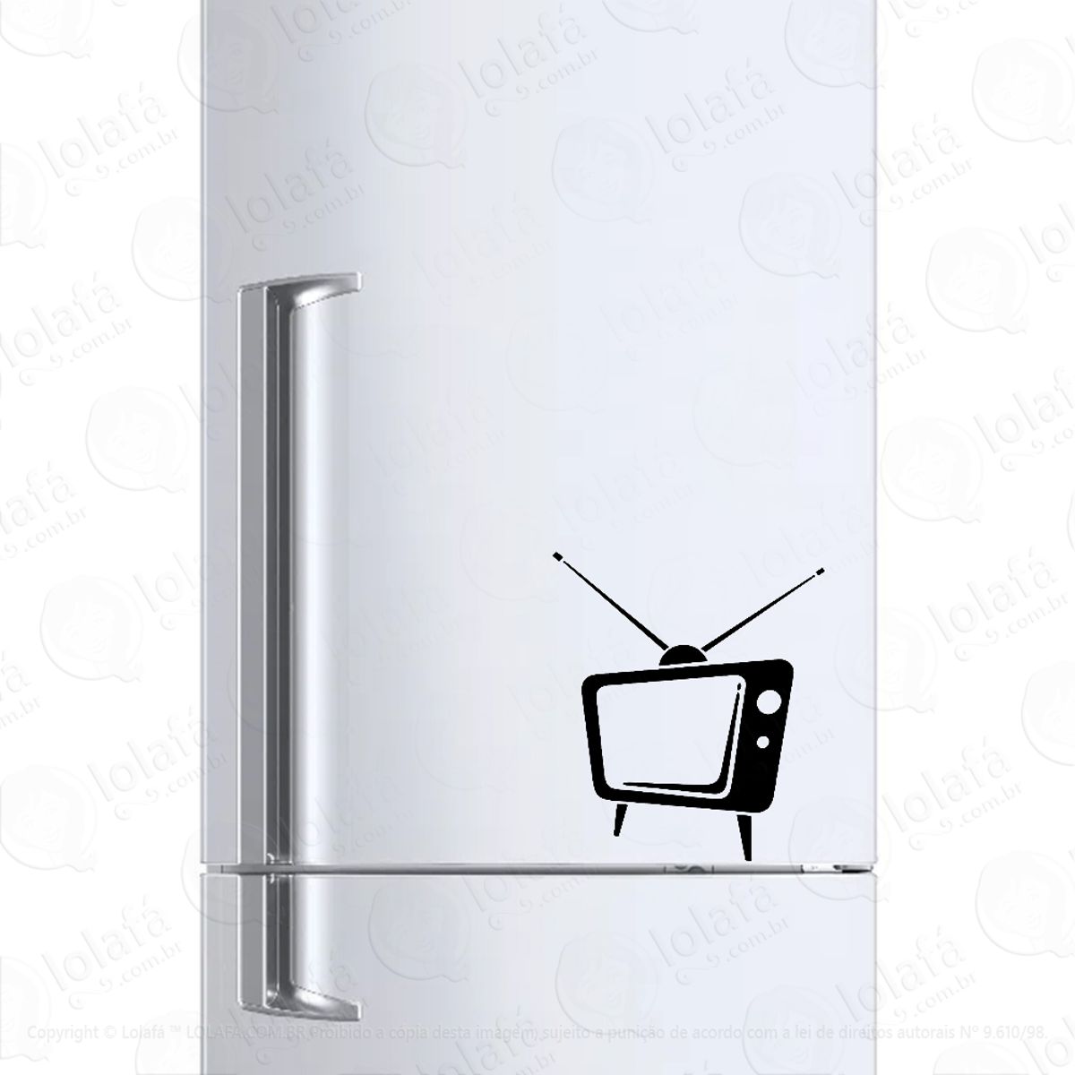 Adesivo Para Geladeira Televisão Retrô Vintage Mod:1067