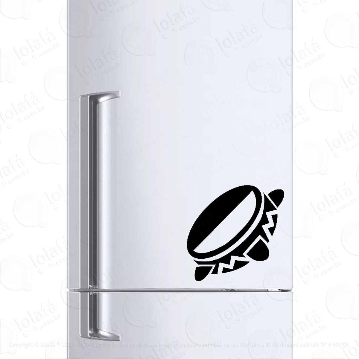 Adesivo Para Geladeira Instrumento Pandeiro Tamborim Mod:1079