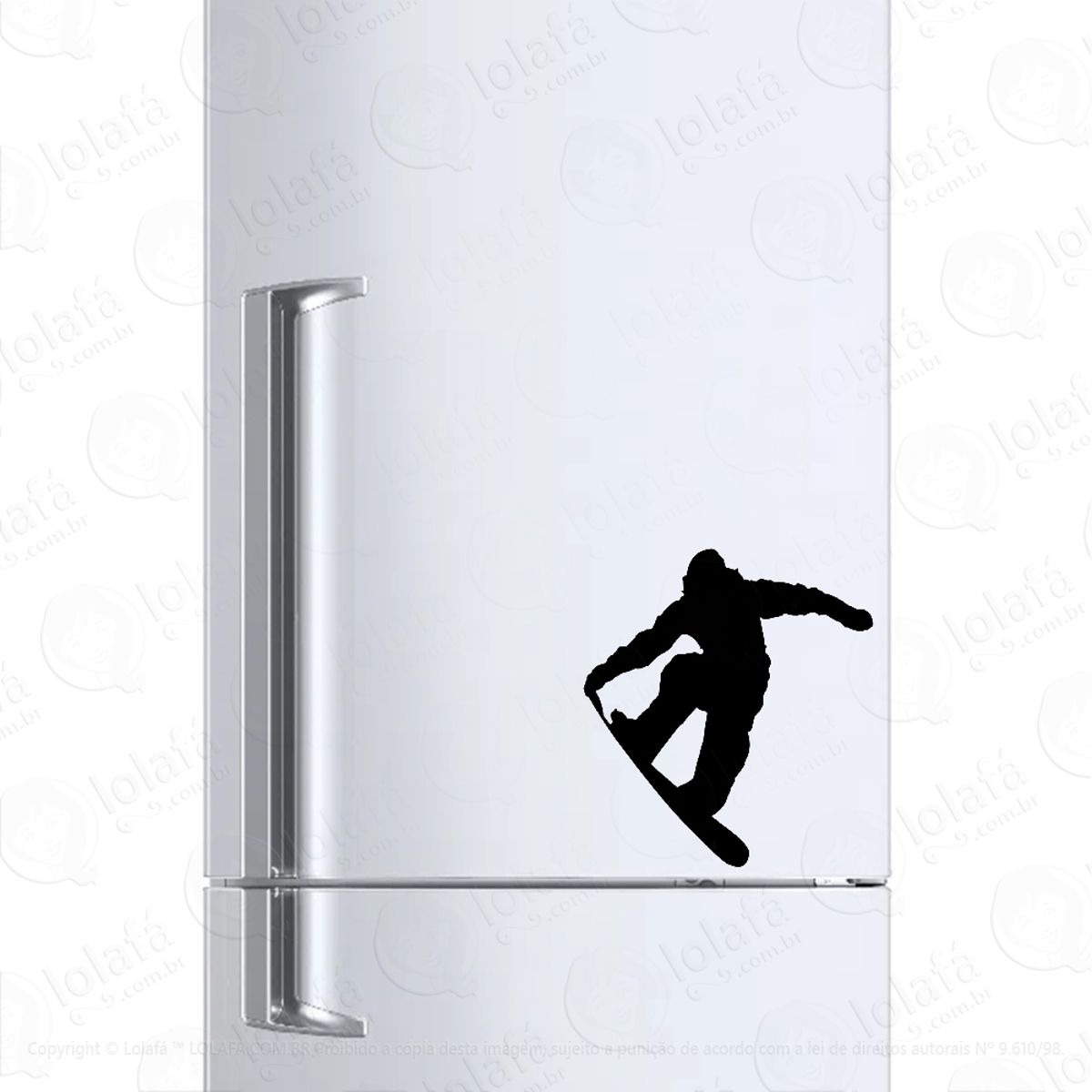 Adesivo Para Geladeira Snowboarding Na Prancha Mod:1097