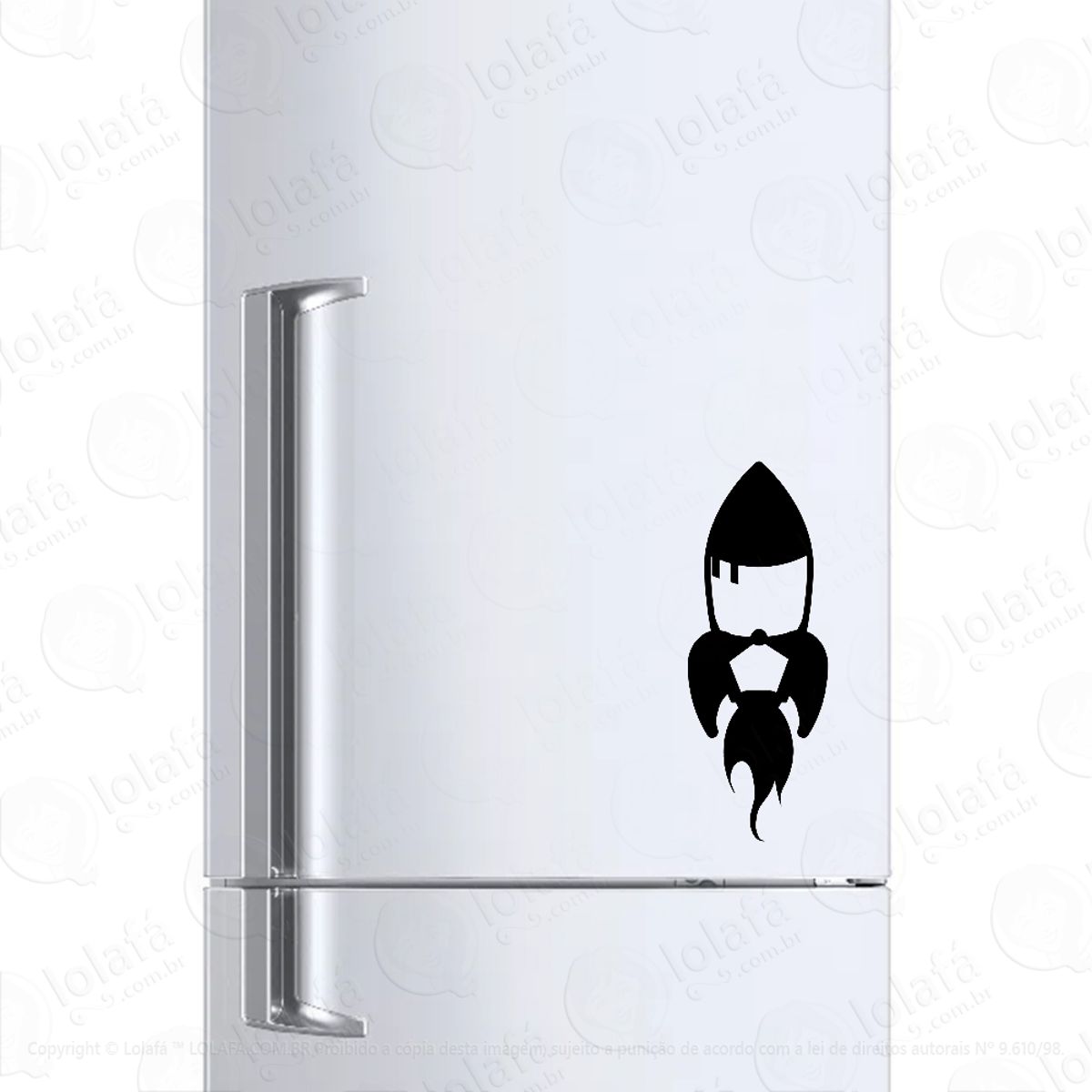 Adesivo Para Geladeira Foguete Decolando Mod:1098