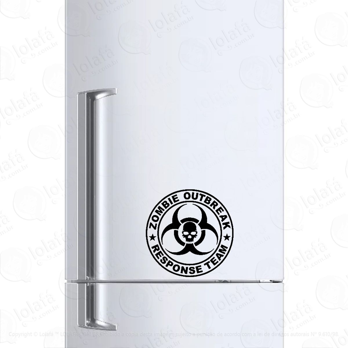 Adesivo Geladeira Frigobar Cervejeira Invasão Zumbi Mod:1105