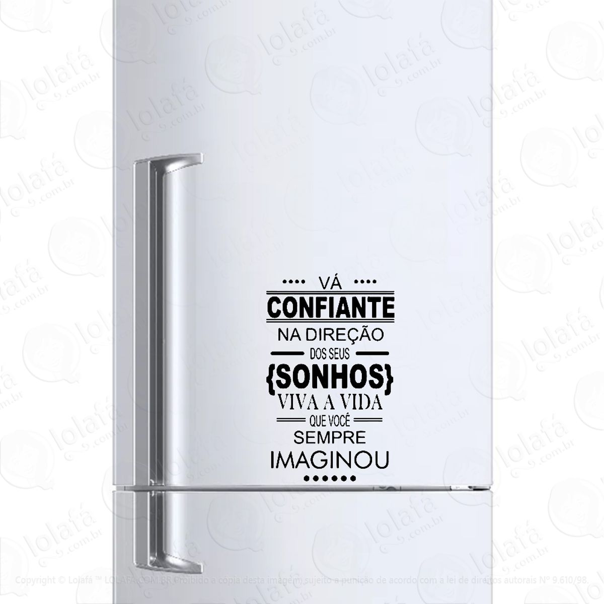 Adesivo Para Geladeira Frase Vá Confiante Mod:1113