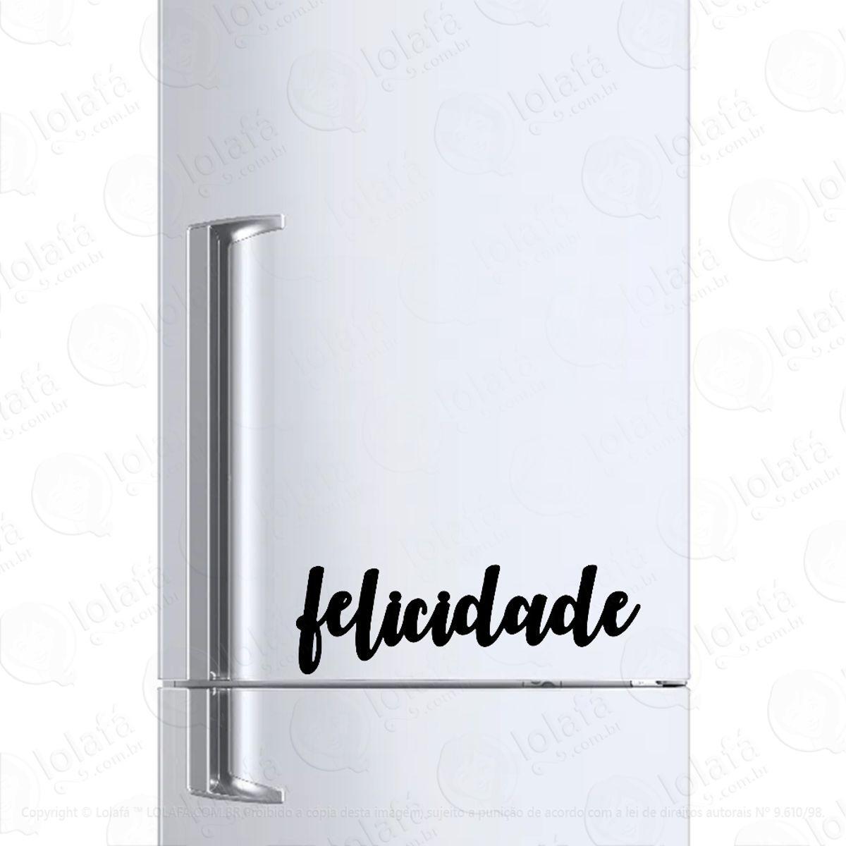 Adesivo Para Geladeira Felicidade Mod:1139
