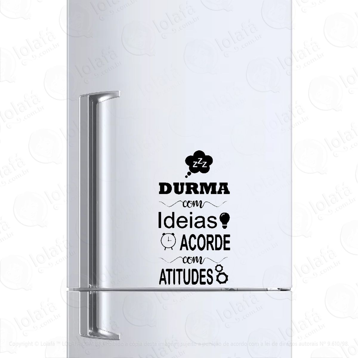 Adesivo Para Geladeira Durma Com Idéias Mod:1140