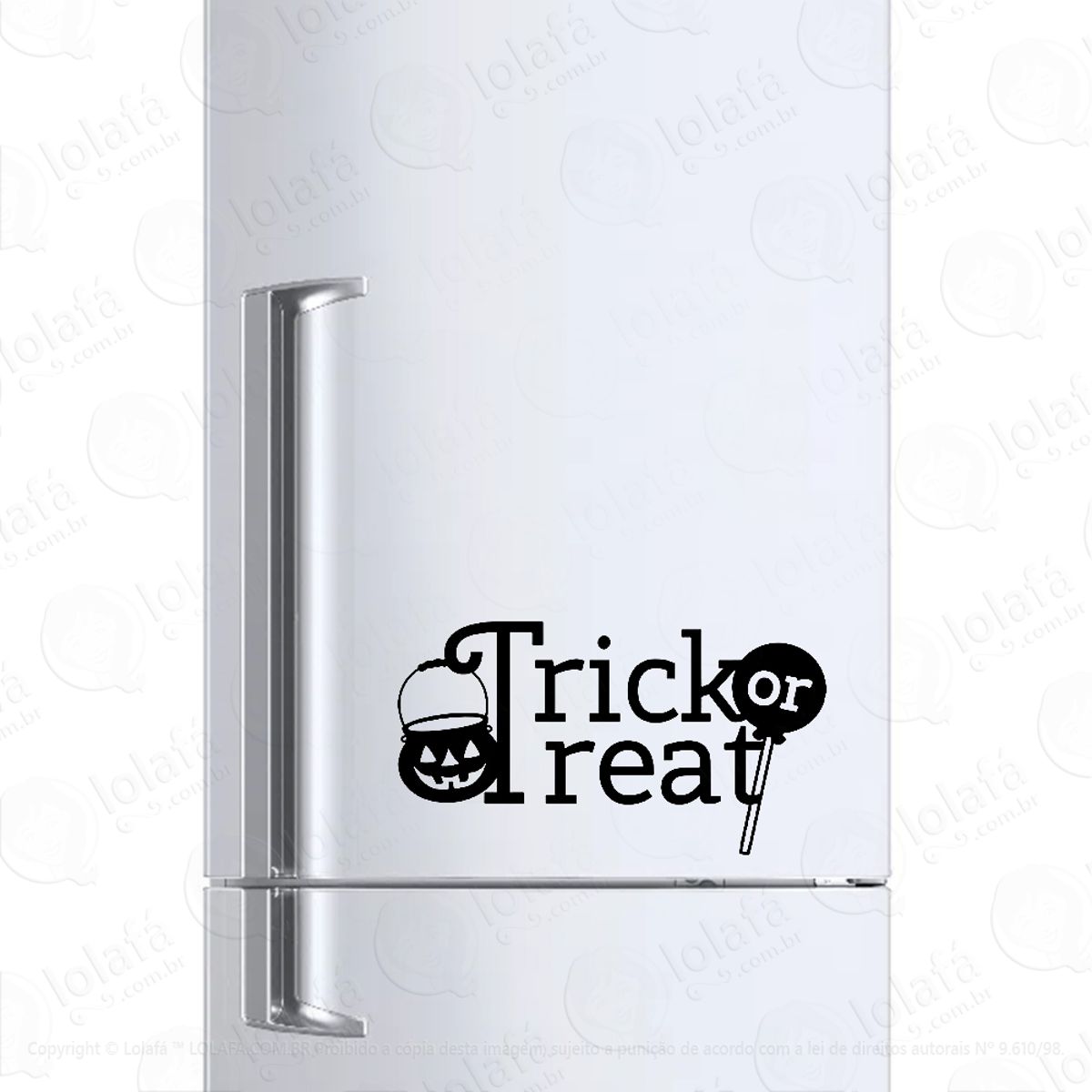 Adesivo Para Geladeira Halloween Doces Ou Travessuras Mod:1142