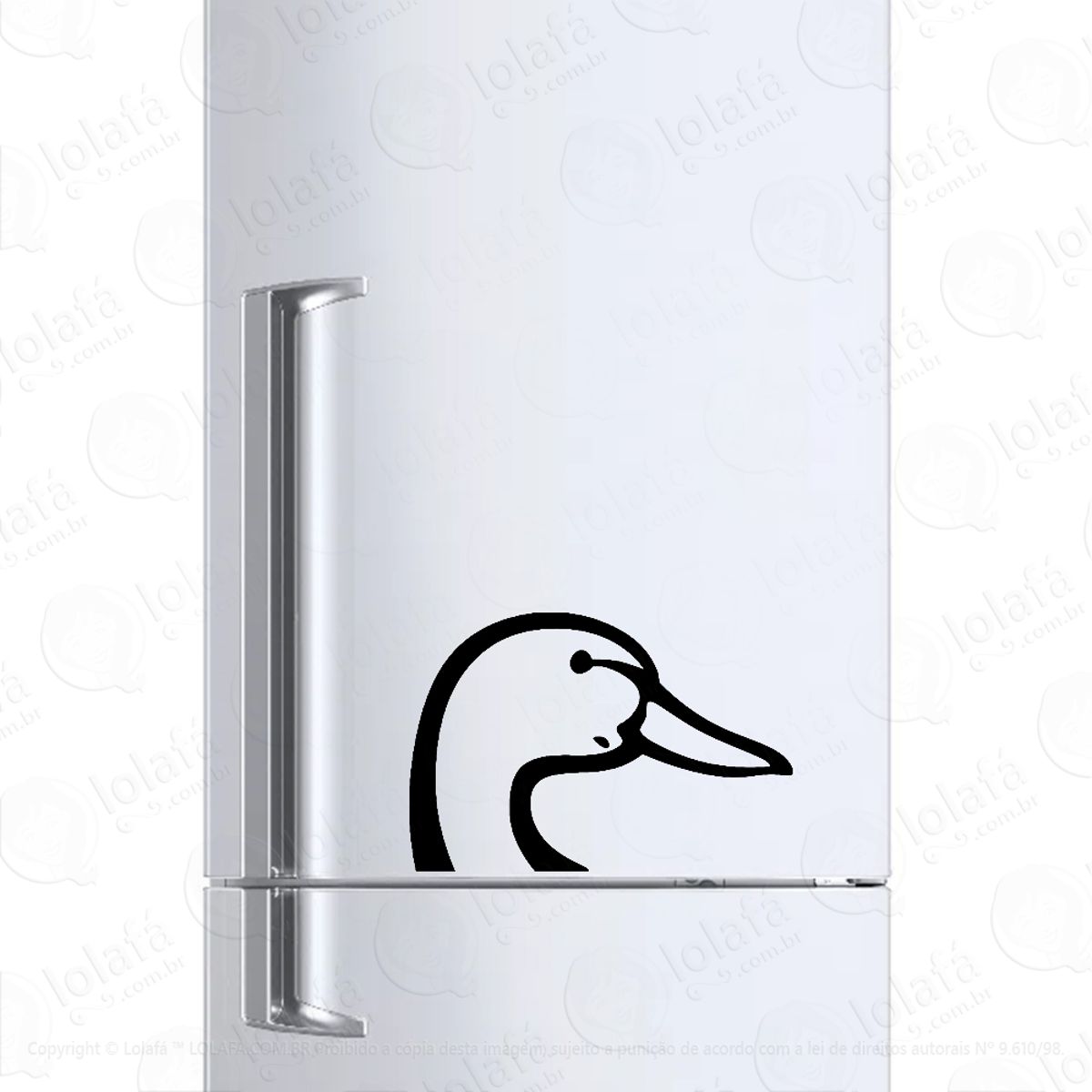 Adesivo Para Geladeira Pato Cisne Espiando Mod:1162