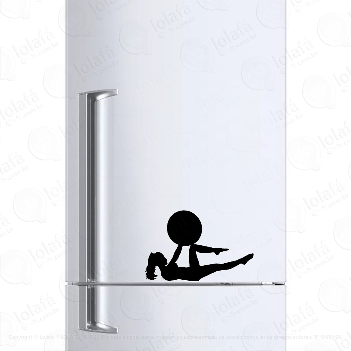 Adesivo Para Geladeira Pilates Com Bola Mod:1166