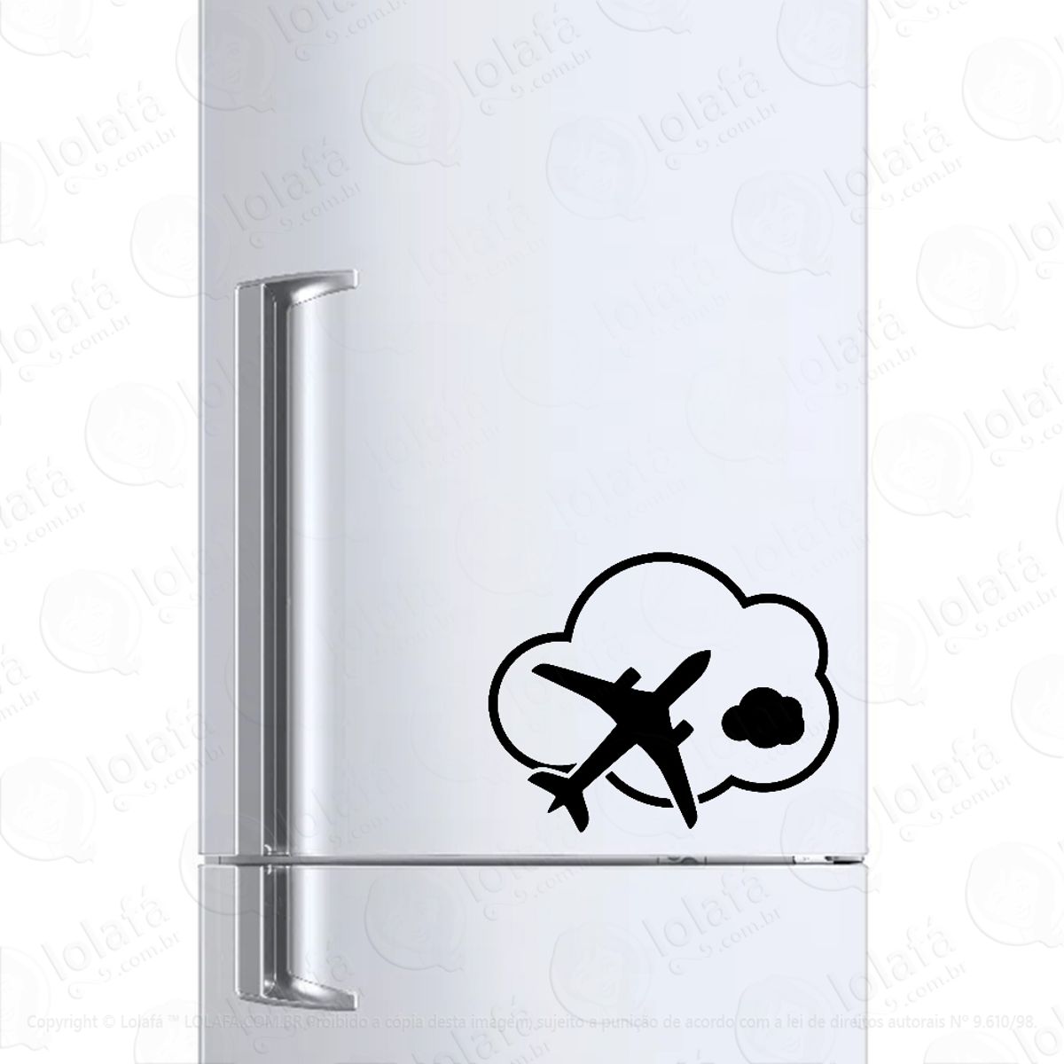Adesivo Para Geladeira Aeronave No Céu Mod:1177