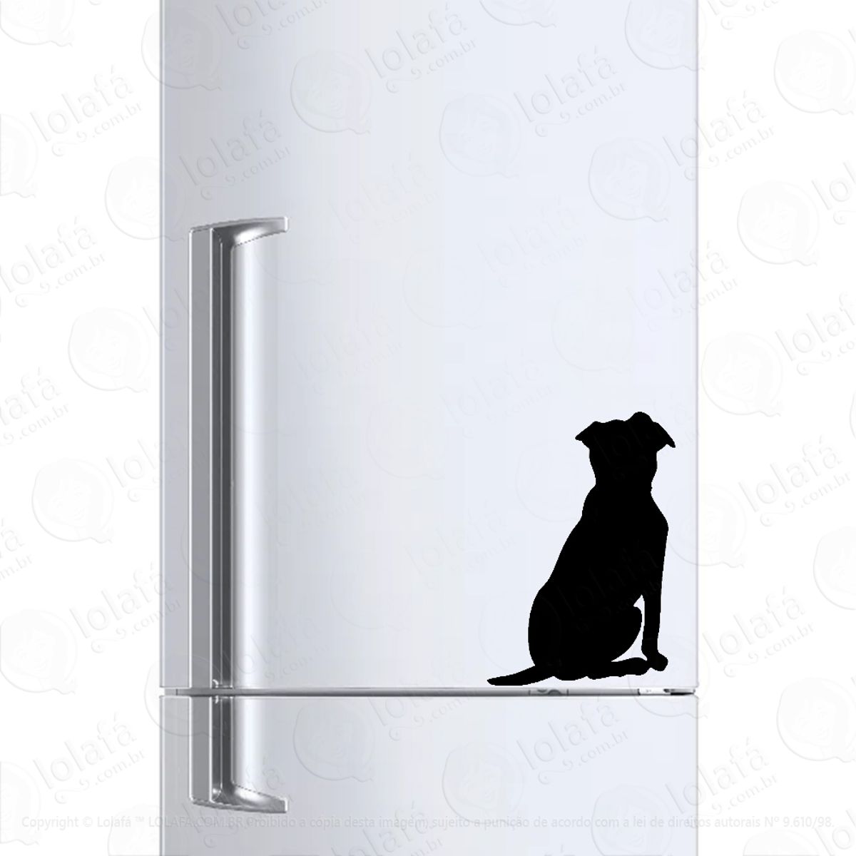 Adesivo Geladeira Cervejeira Cachorro Vira Lata Sentado Mod:1185