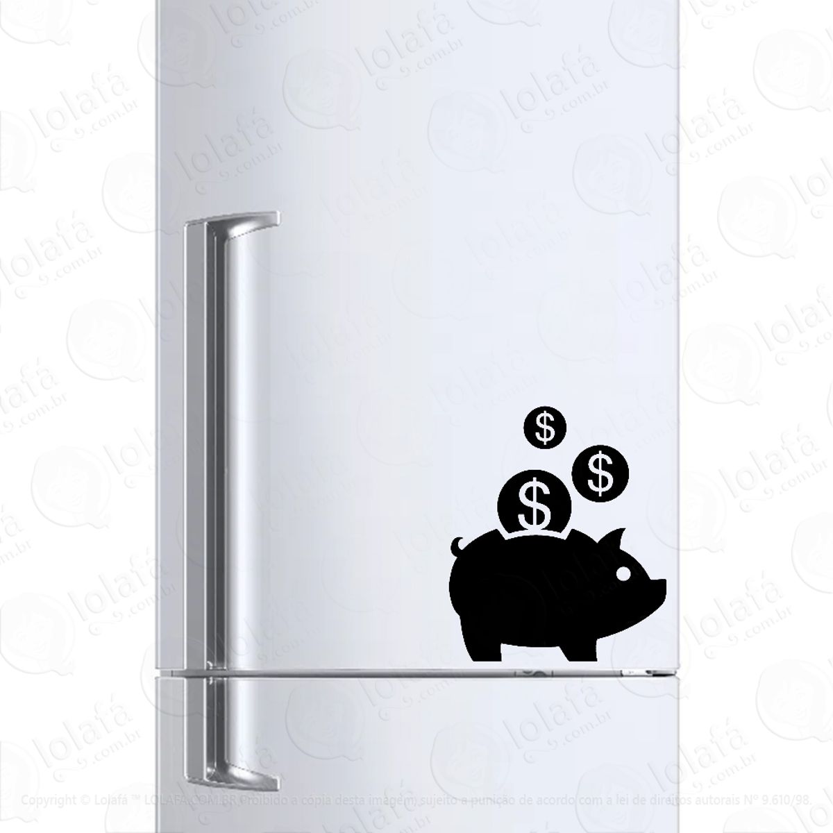 Adesivo Para Geladeira Porquinho Cofrinho Mod:1203