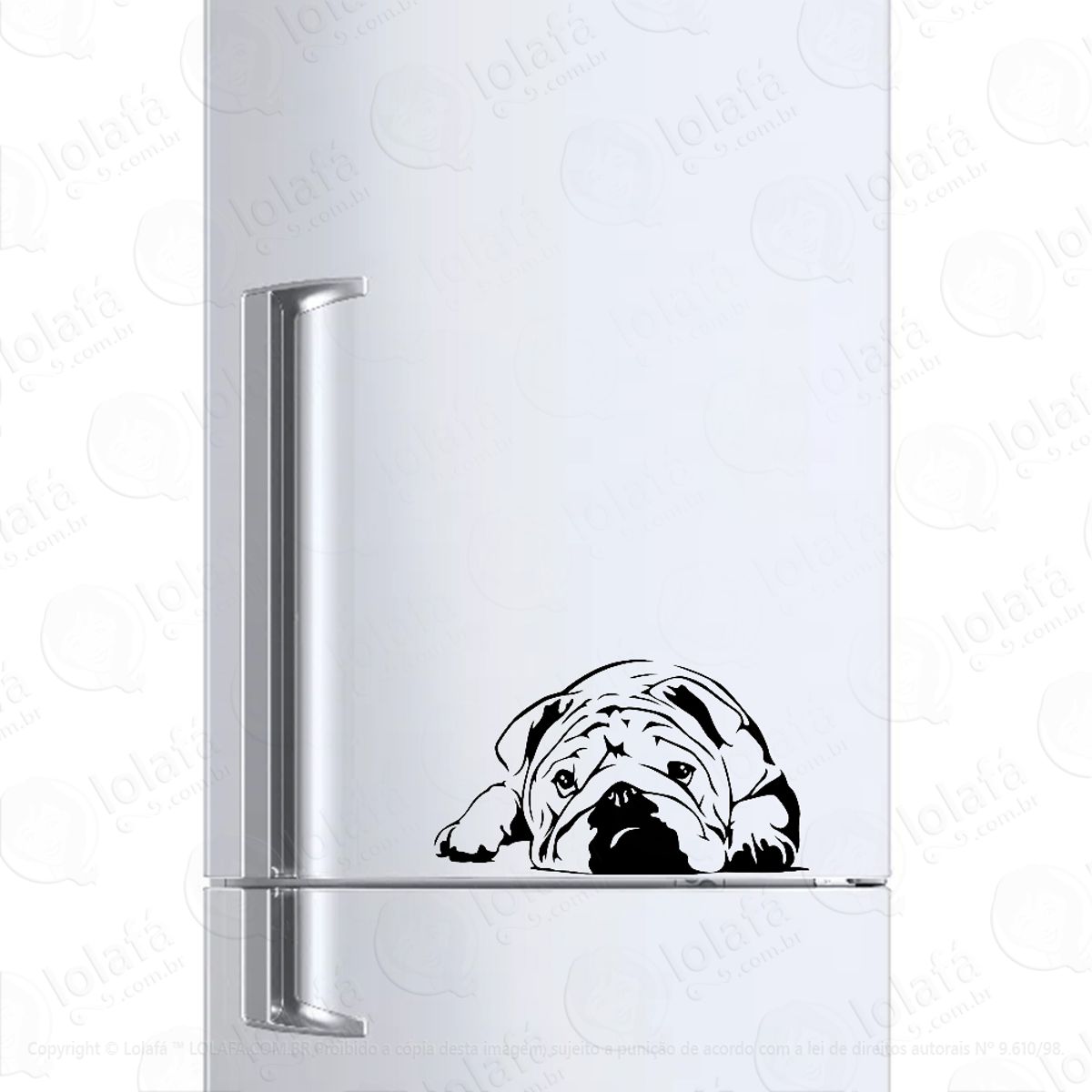 Adesivo Geladeira Frigobar Cervejeira Bulldog Inglês Filhote Mod:1209