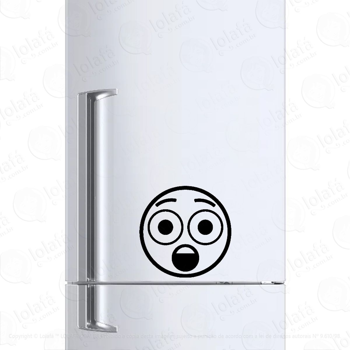 Adesivo Para Geladeira Emoji Assustado Mod:1215