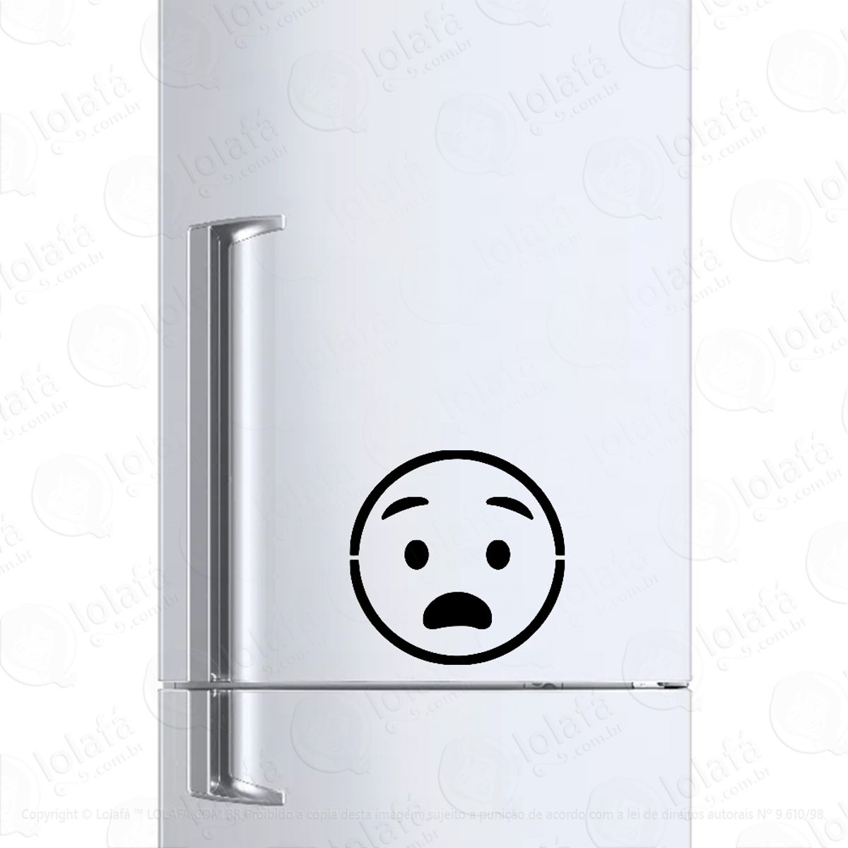 Adesivo Para Geladeira Emoji Susto Espanto Mod:1216