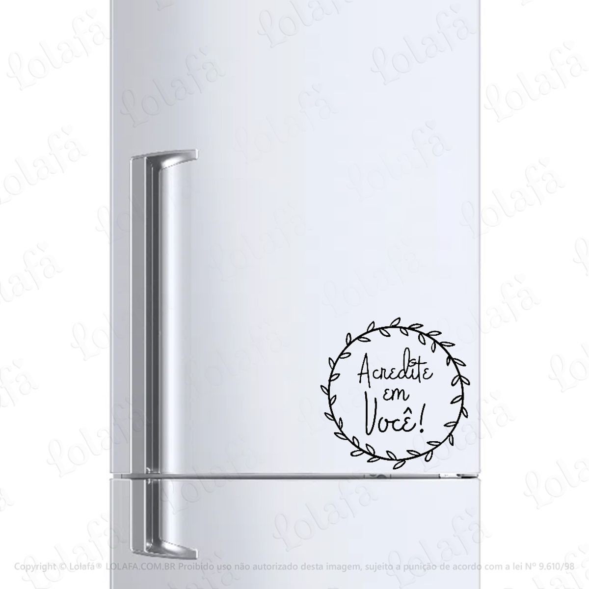 Adesivo Para Geladeira Frase Acredite Em Você! Mod:1231