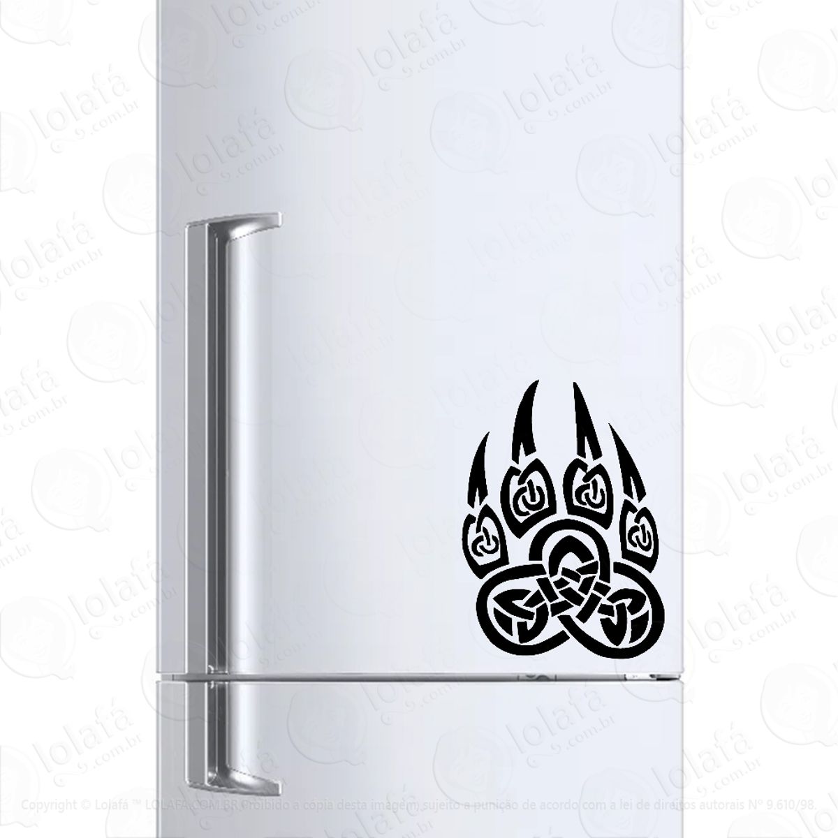 Adesivo Para Geladeira Pata De Urso Tribal Mod:1234