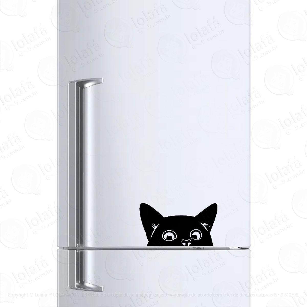 Adesivo Para Geladeira Gatinho Curioso Mod:1242