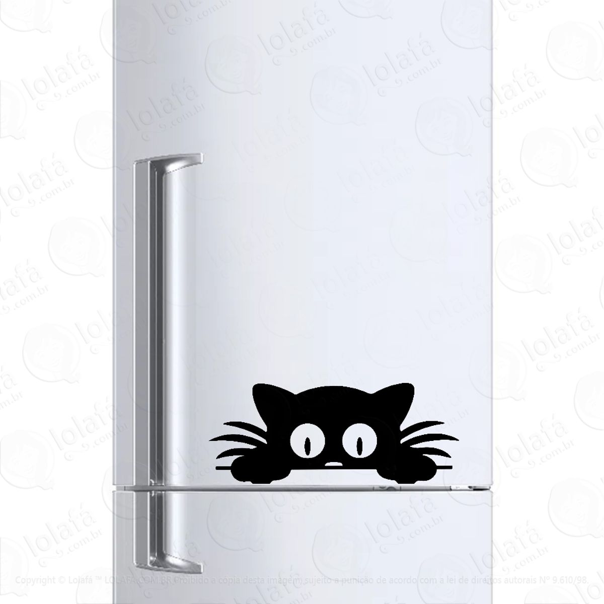 Adesivo Para Geladeira Gatinho Espiando Mod:1245