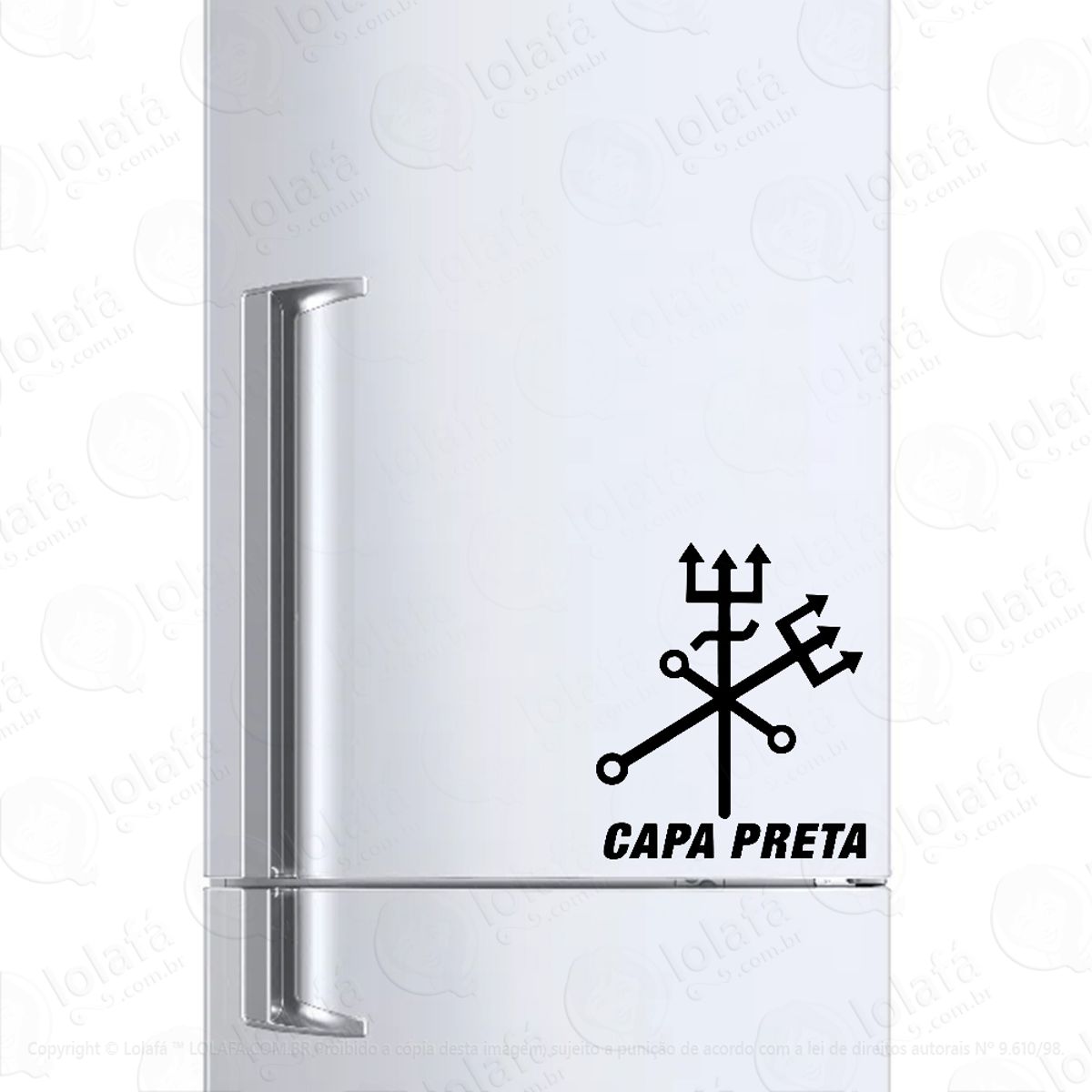 Adesivo Para Geladeira Exu Capa Preta Umbanda Mod:1246