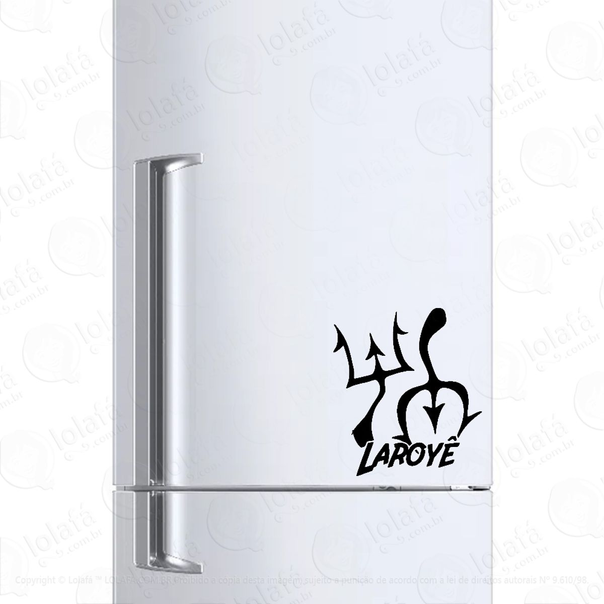 Adesivo Para Geladeira Laroyê Tridente Umbanda Mod:1251