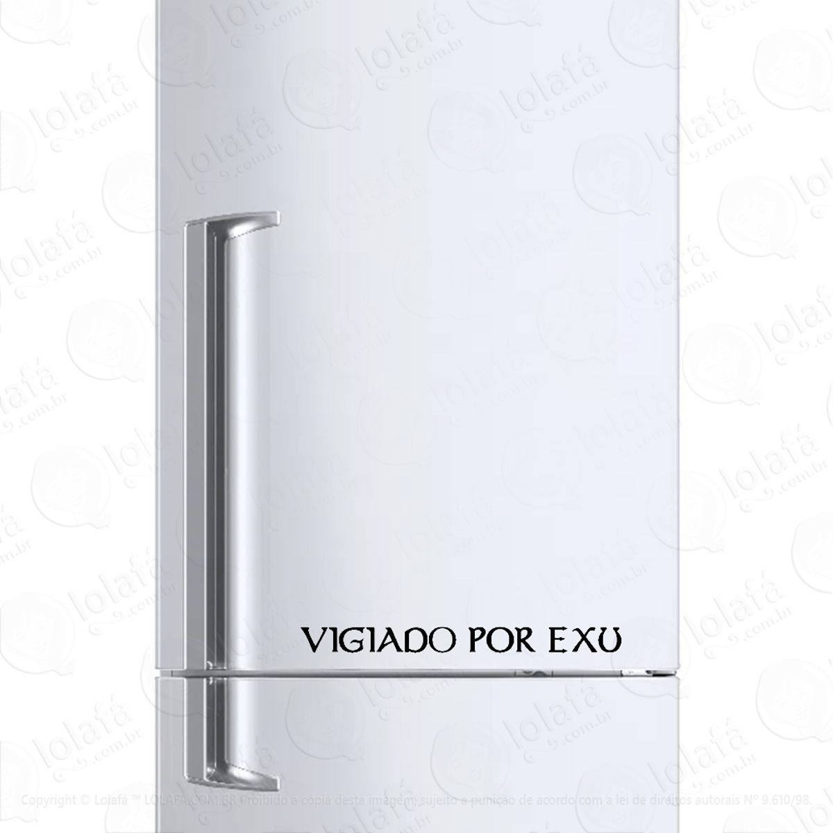 Adesivo Para Geladeira Vigiado Por Exu Candomblé Umbanda Mod:1254