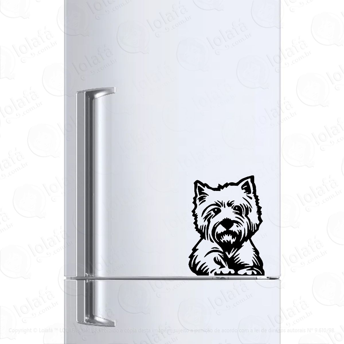 Adesivo Para Geladeira York Shire Terrier Cachorro Mod:1266