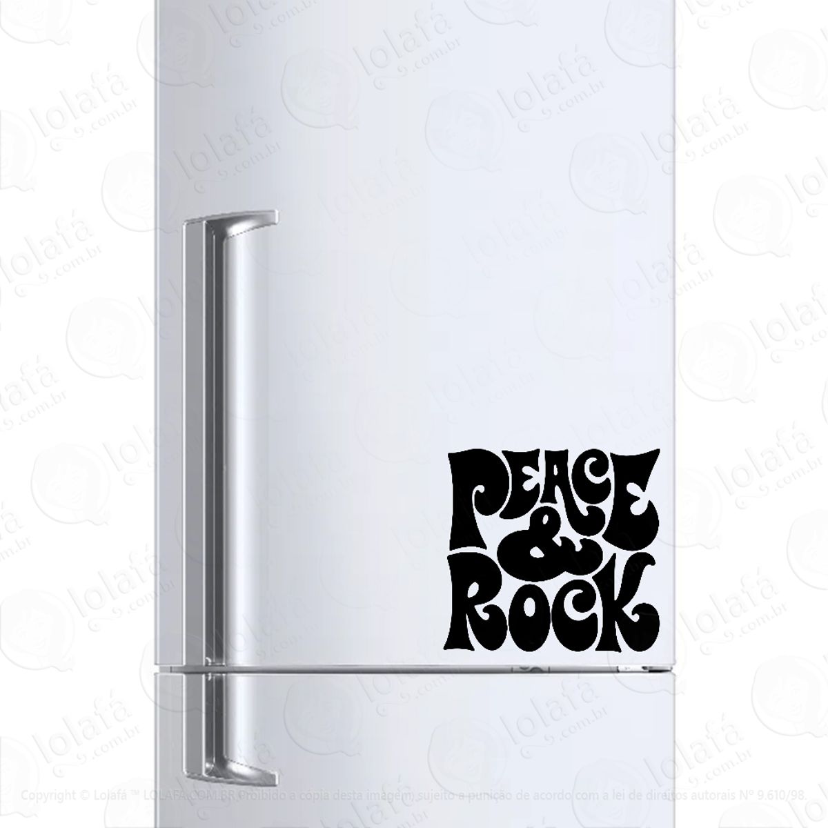Adesivo Para Geladeira Peace And Rock - Paz E Rock Mod:1284