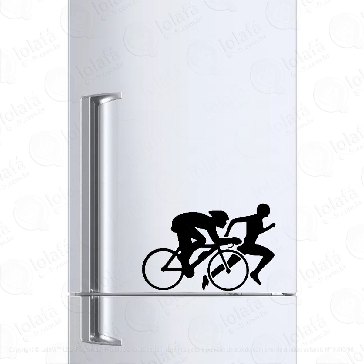 Adesivo Para Geladeira Bike Ciclista Corrida Mod:1285
