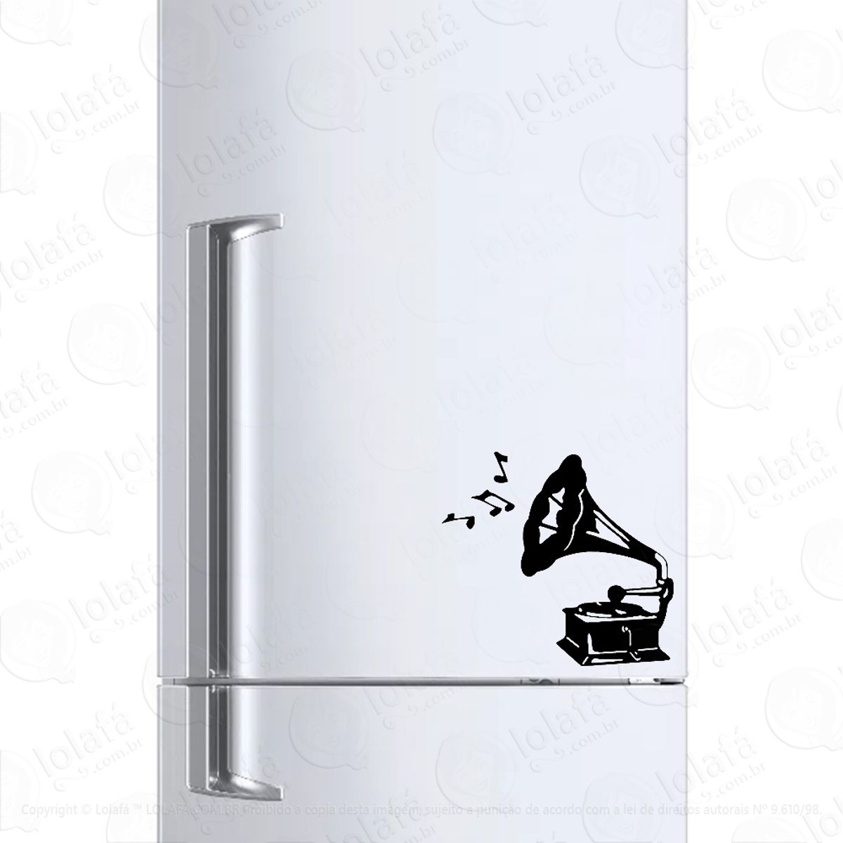 Adesivo Para Geladeira Gramofone Toca Discos Mod:1286